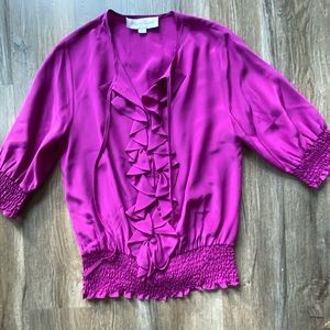 Fifteen Twenty Ruffle Top 100% Silk